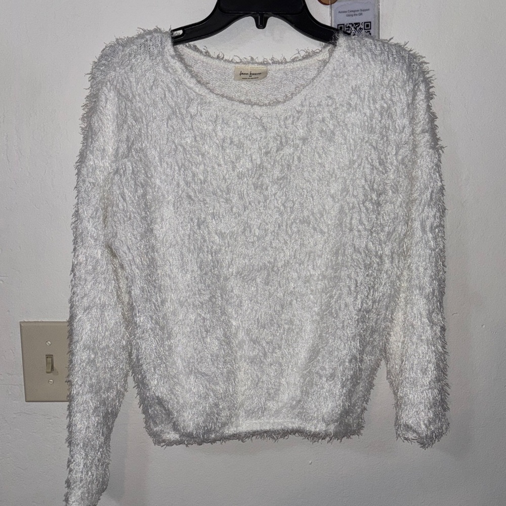 Free Kisses Soft White Crew Neck Sweater